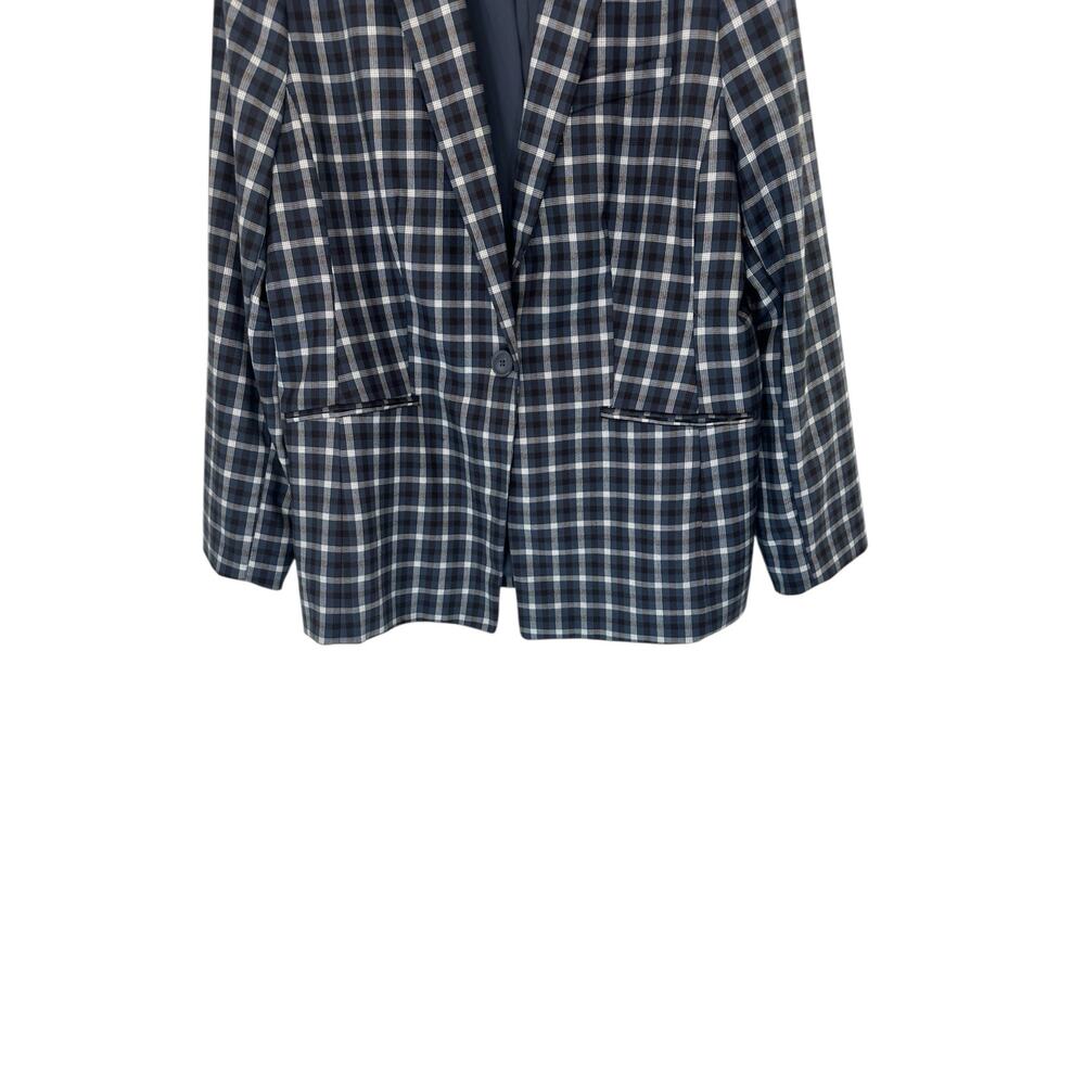 The Limited Plus Blue White‎ Black Office Career Work Business Blazer Size 16W - Picture 4 of 12